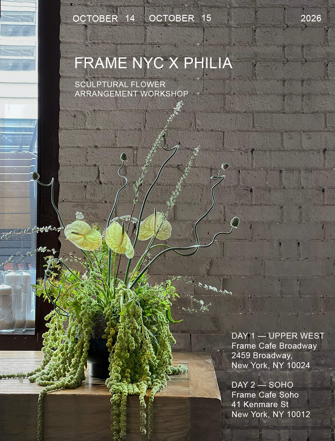 NYC Fall Workshop ’26 with FRAME Cafe | Sculptural Tabletop Arrangements | October 14–15