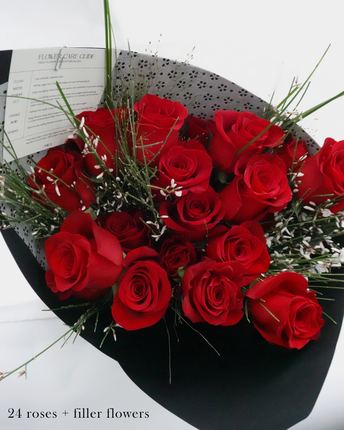 Red Rose Handtied︱White Paper Wrap